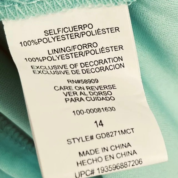 GB Girls Dress 14  Blue Green Aqua sleeveless ruffle tapering Easter NWT $54 - Picture 6 of 6